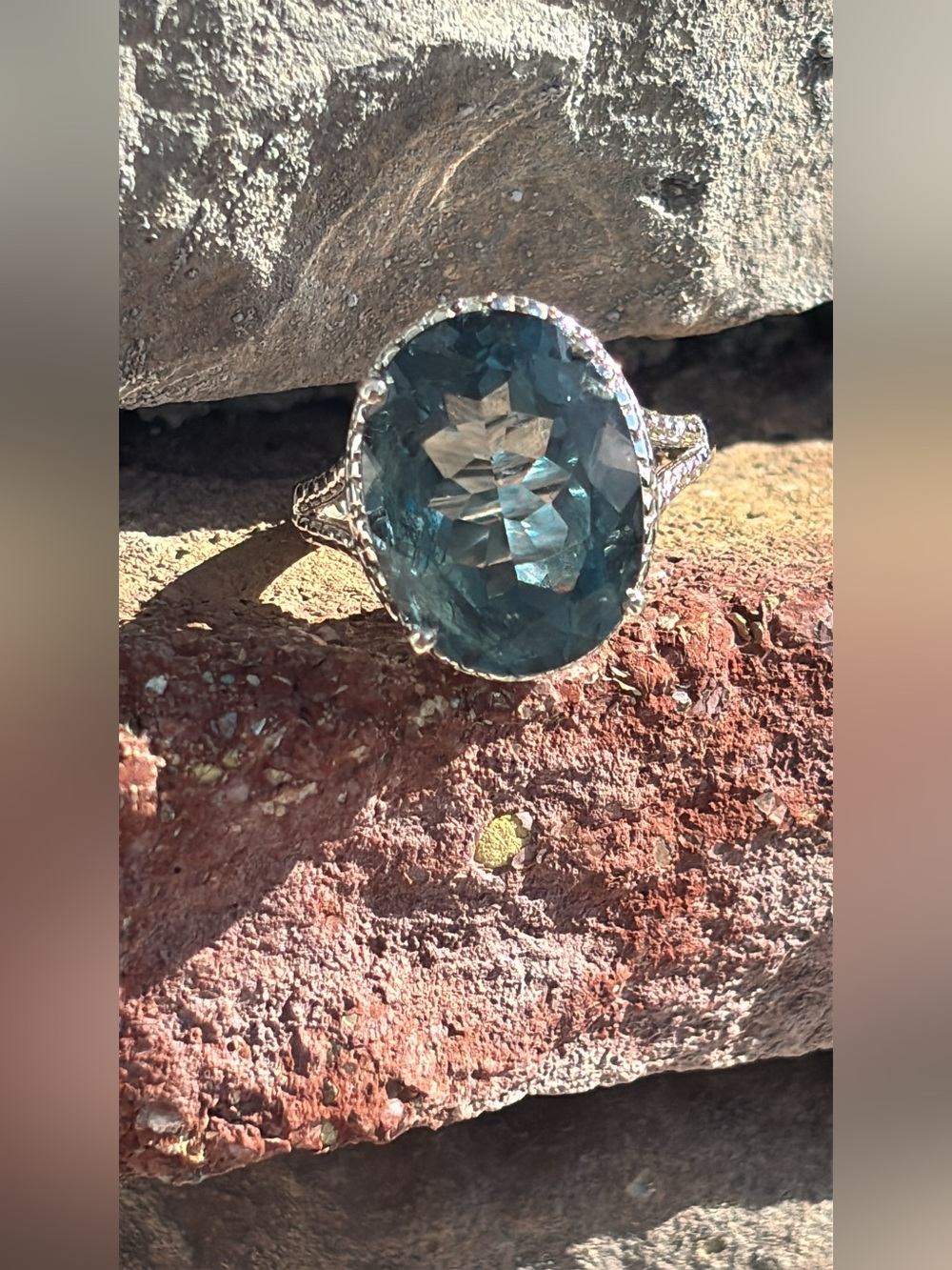STS Sterling Silver Apatite Ring